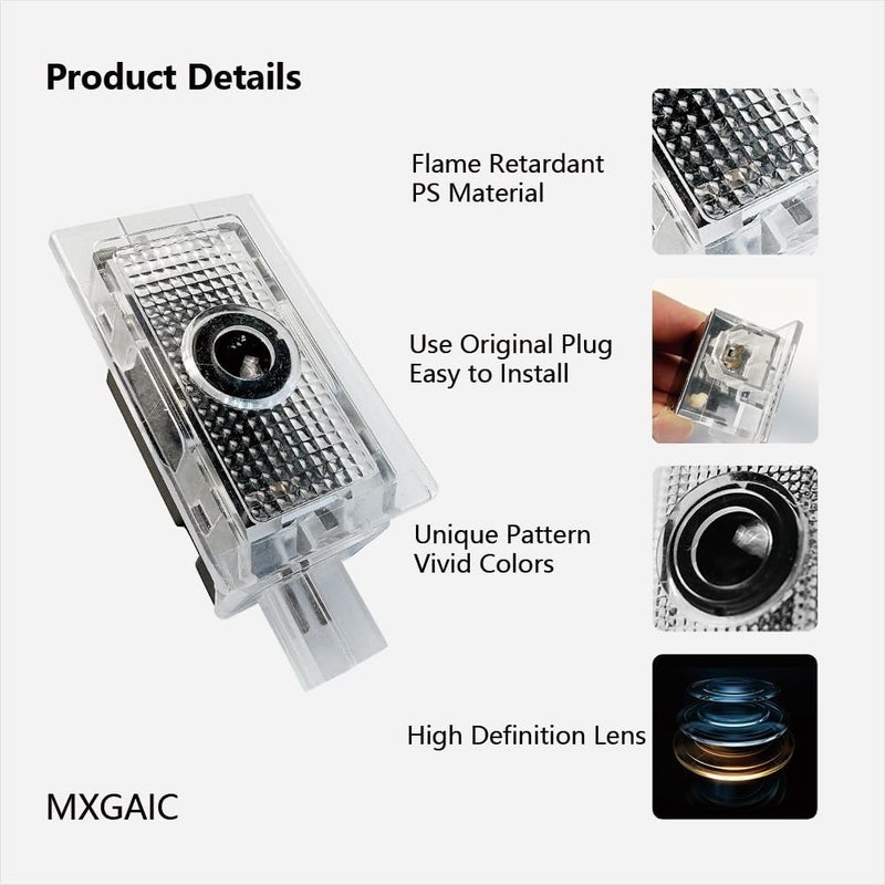 MXGAIC 2Pcs Car Door Logo Lights Compatible with Charger 2010-present Puddle Lamps Projector Laser Door Shadow Light Puddle Lights Accessories (P3) - Image 3